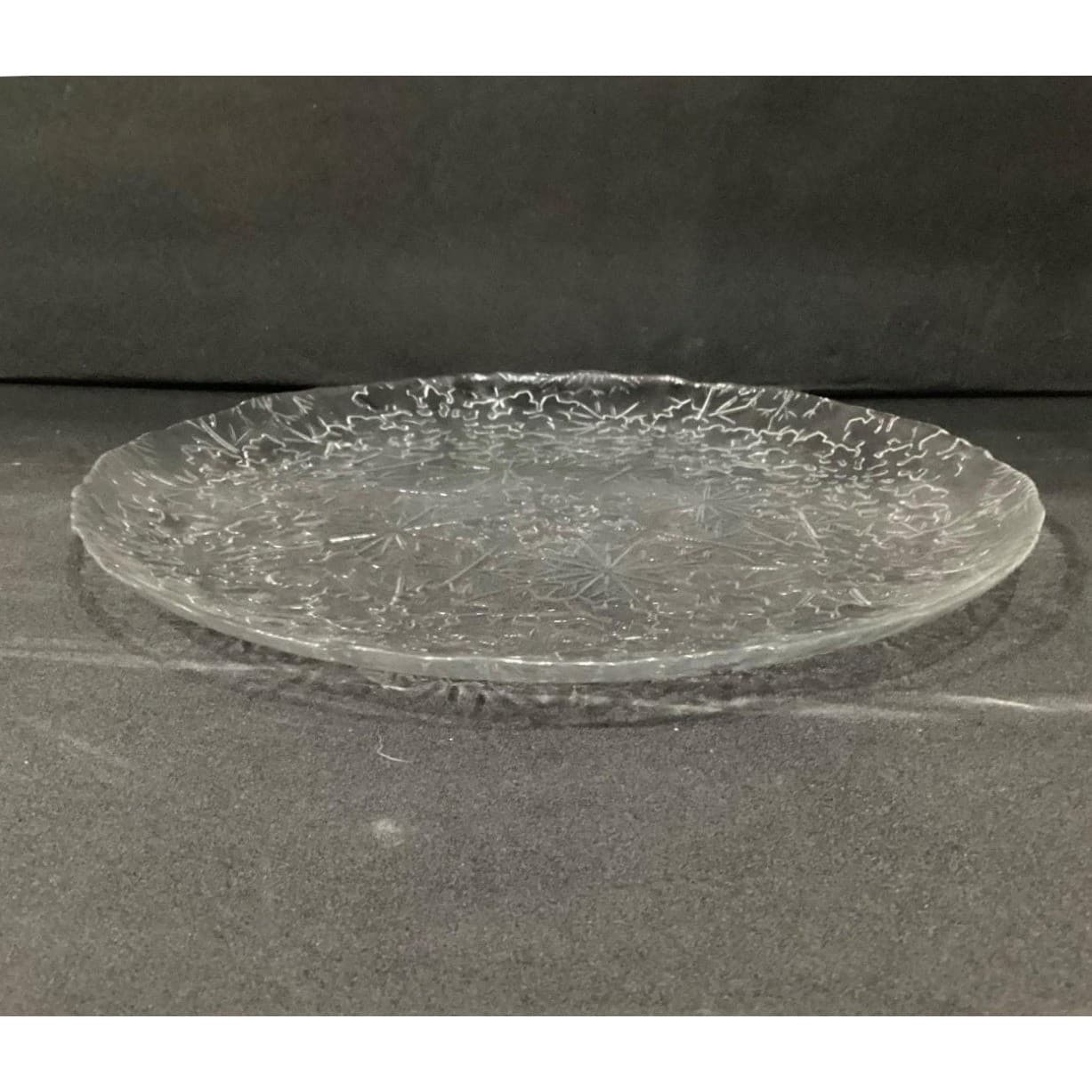 Holiday Snowflake Glass Serving Tray, Christmas Cookie Scalloped Edge Platter - Thumbnail 9