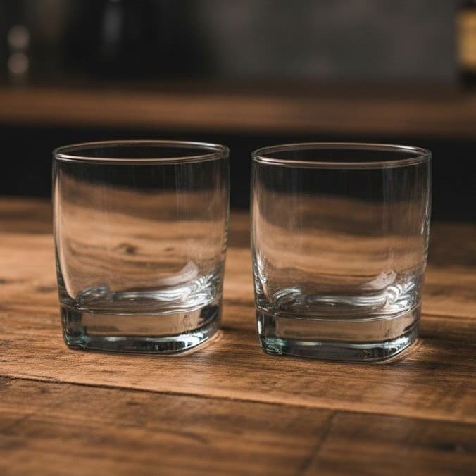 Libbey Carrington Rocks Glasses, Set Of 2, Clear Whiskey Tumblers, Vtg Barware
