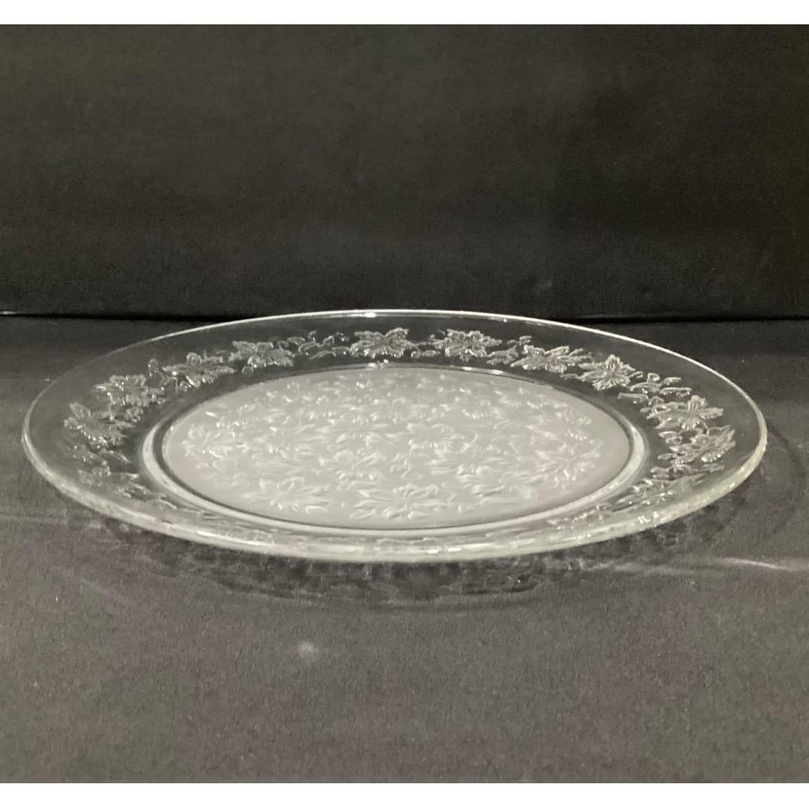 Princess House Fantasia Serving Platter, Clear Etched Floral Crystal Serveware - Thumbnail 8
