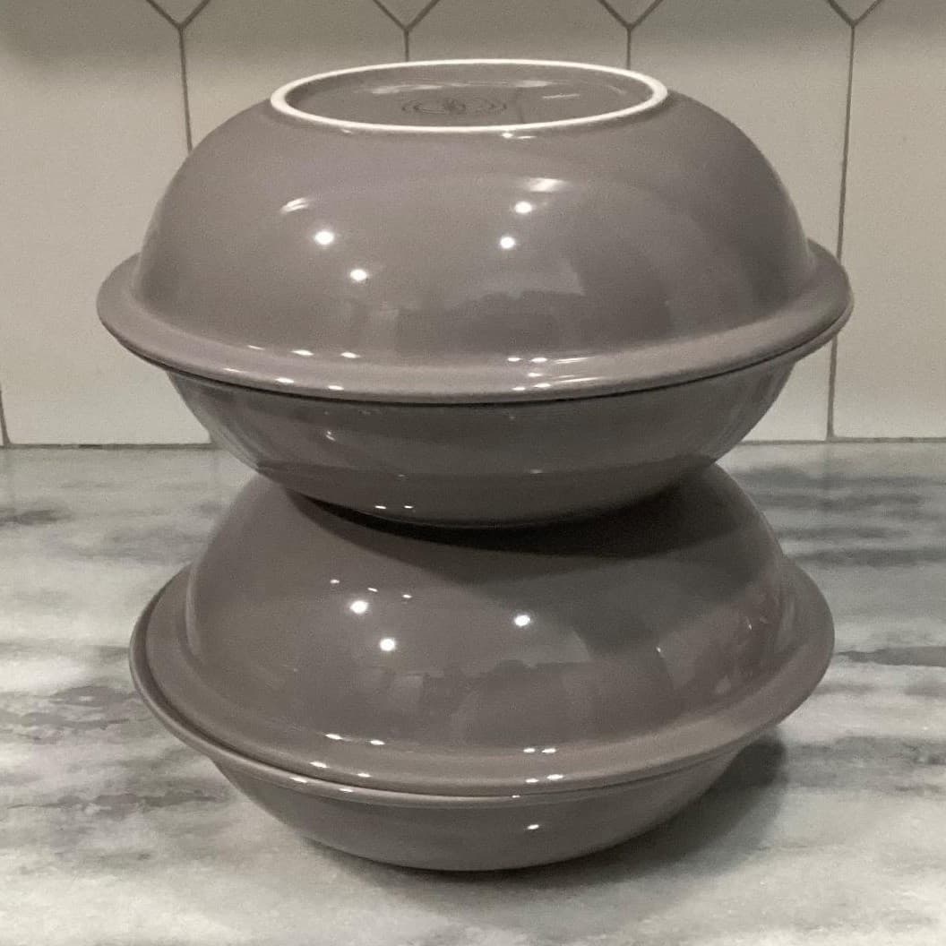 Godinger Gatherings Gray Pasta Bowls, Set of 4, Modern Farmhouse Dinnerware - Thumbnail 12