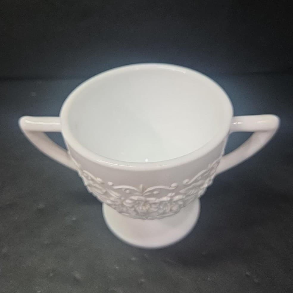 Indiana Glass Orange Blossom Sugar Bowl, Vintage Open Vase Replacement Tableware - Thumbnail 6