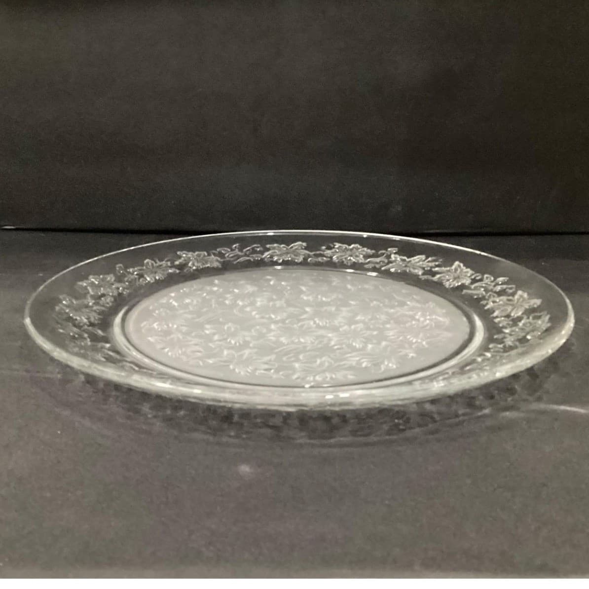 Princess House Fantasia Serving Platter, Clear Etched Floral Crystal Serveware - Thumbnail 6