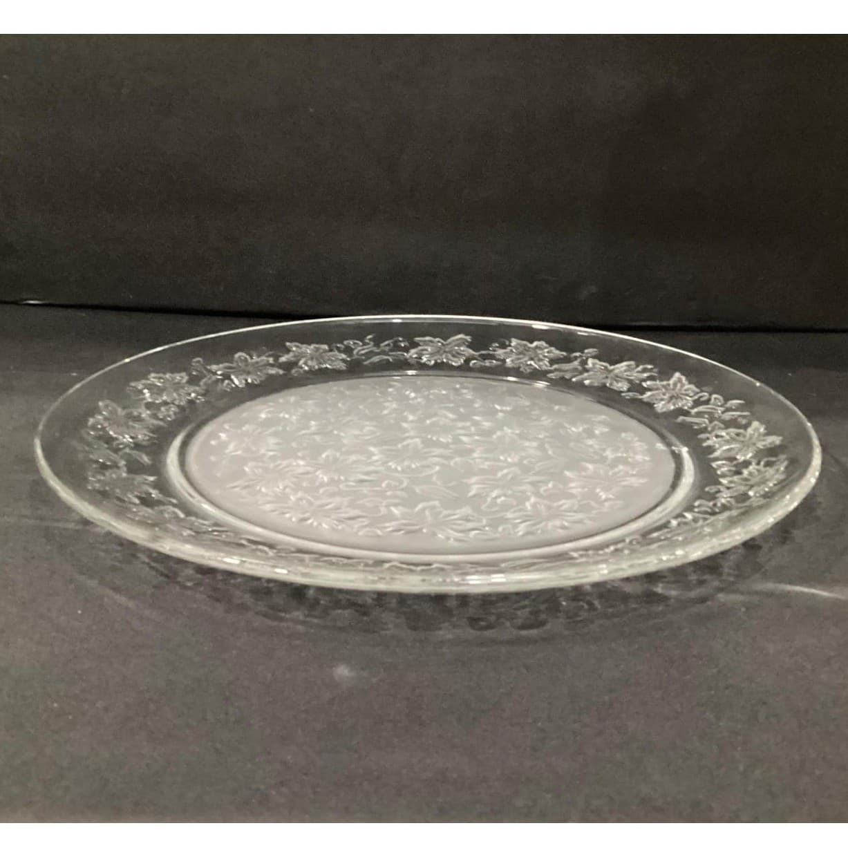 Princess House Fantasia Serving Platter, Clear Etched Floral Crystal Serveware - Thumbnail 7