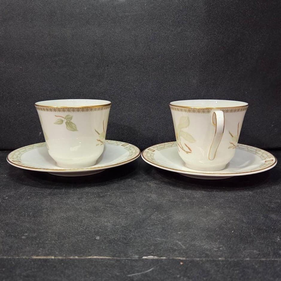 Royal Doulton White Nile Teacup & Saucers, Set of 2 Vintage Fine China Tableware - Thumbnail 5