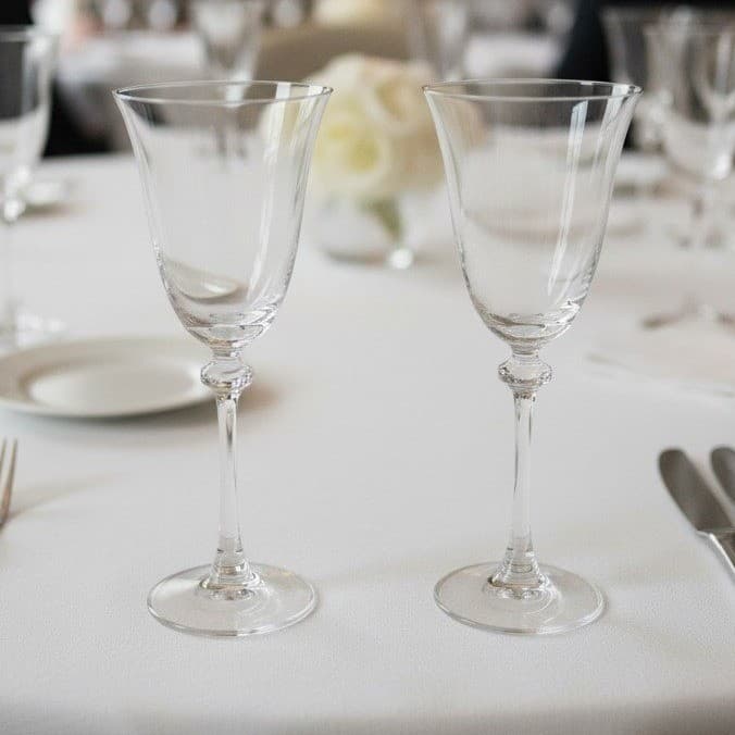 Mikasa Alexandra Wine Glasses, Set of 2, Clear Cut Crystal Stemware, Drinkware