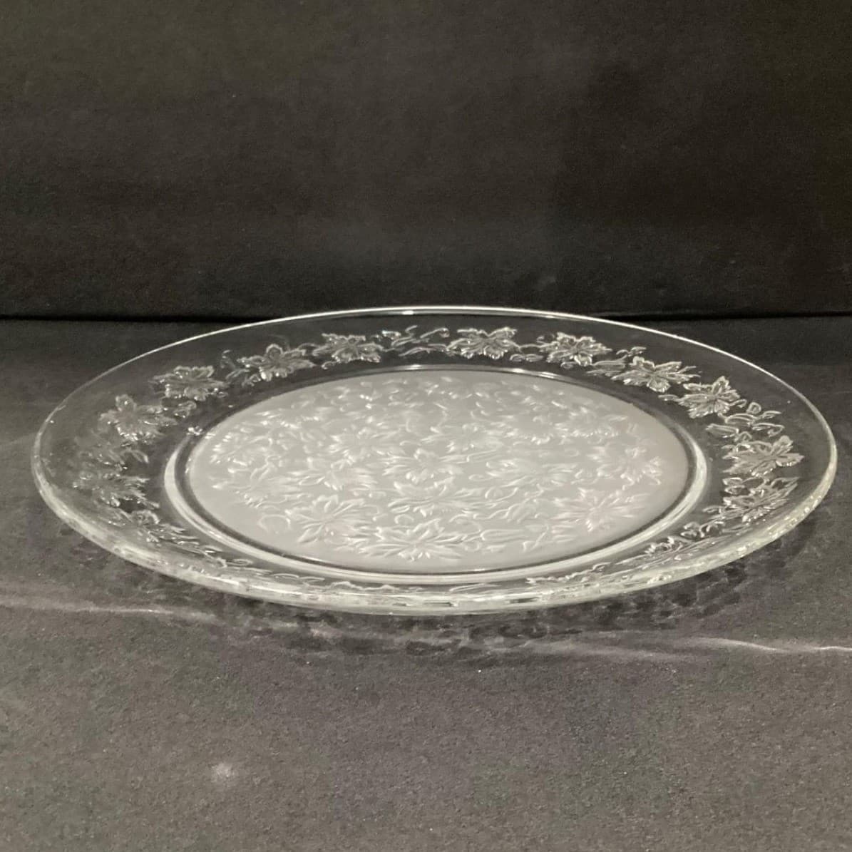 Princess House Fantasia Serving Platter, Clear Etched Floral Crystal Serveware - Thumbnail 9