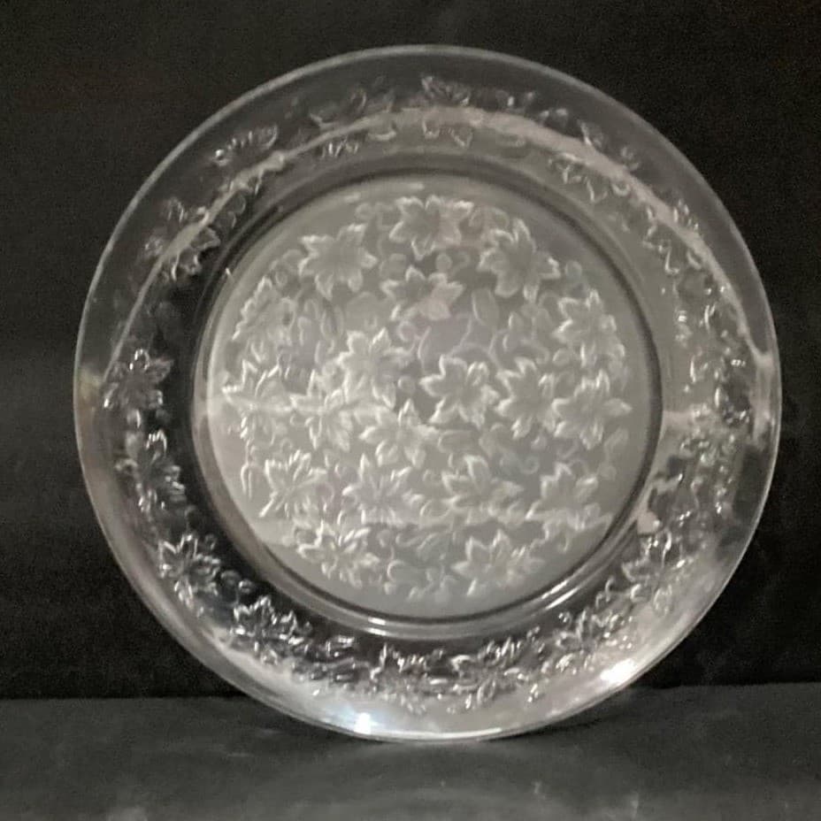 Princess House Fantasia Serving Platter, Clear Etched Floral Crystal Serveware - Thumbnail 2