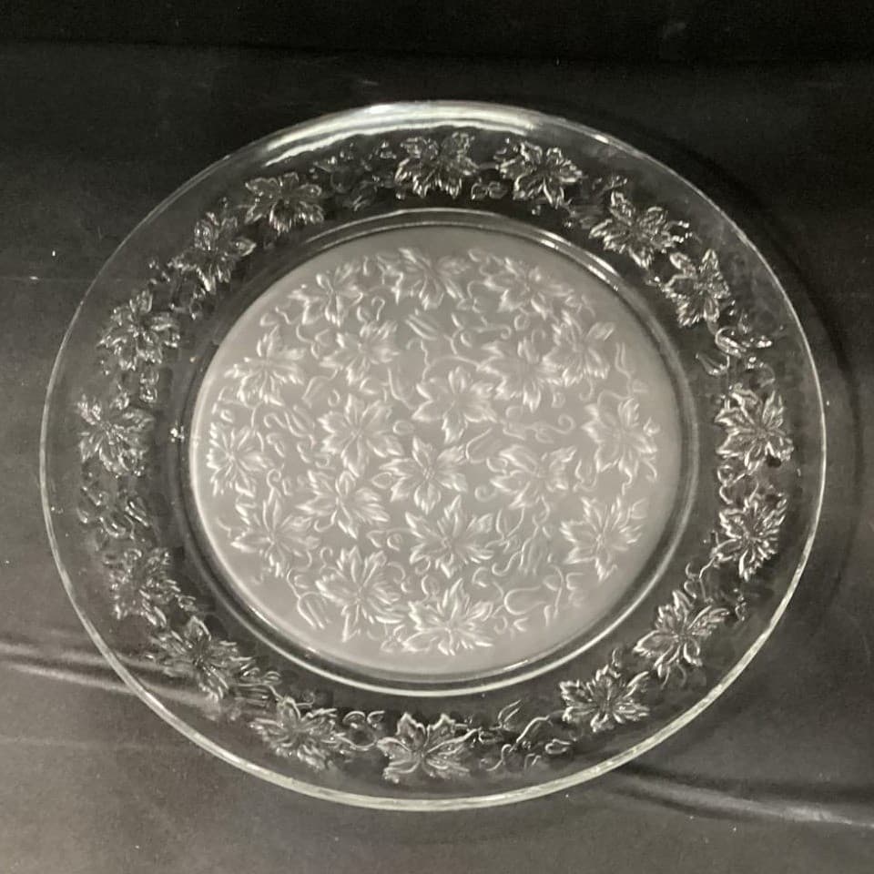 Princess House Fantasia Serving Platter, Clear Etched Floral Crystal Serveware - Thumbnail 3
