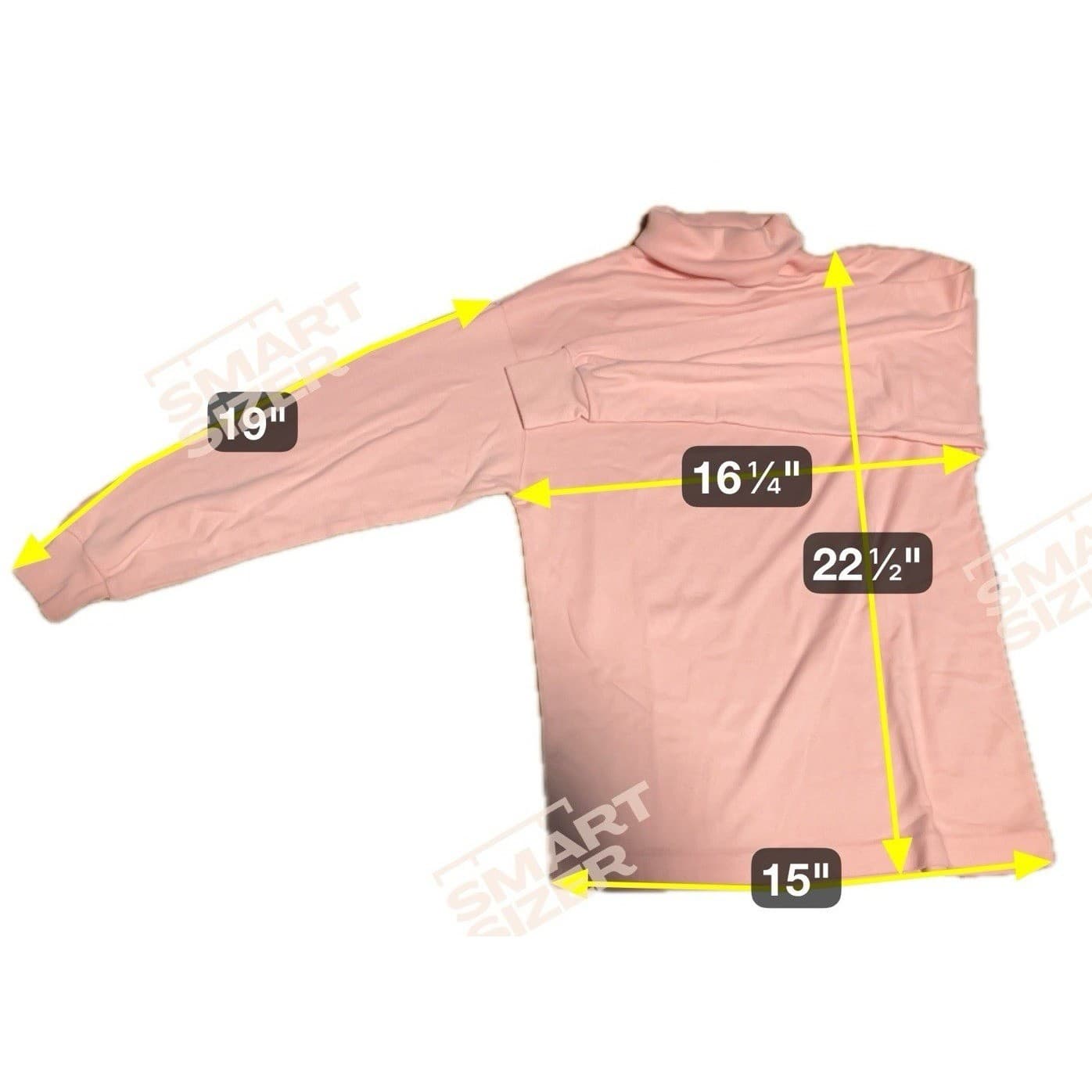 Hunters Run Pastel Pink Turtleneck, Woman's Small Long Sleeve Top, Cotton Blend - Thumbnail 2