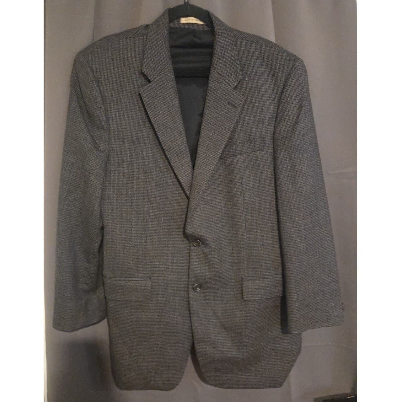 Lauren Ralph Lauren Grey Wool Micro Check Two Button Blazer Men's 41R Sport Coat - Thumbnail 3