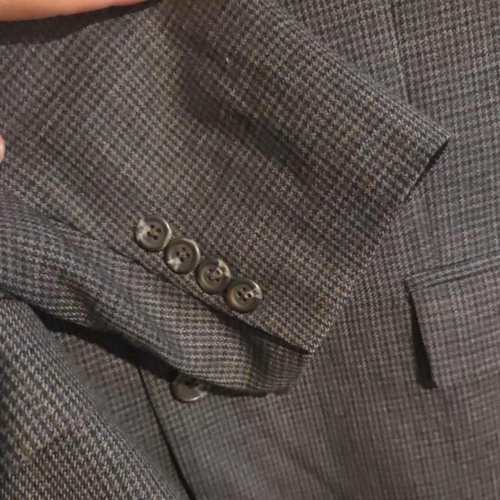 Lauren Ralph Lauren Grey Wool Micro Check Two Button Blazer Men's 41R Sport Coat - Thumbnail 9