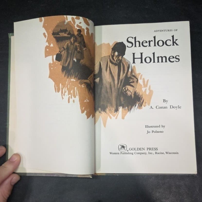 Adventures of Sherlock Holmes A Conan Doyle Golden Illustrated Classic Book 1965 - Thumbnail 4