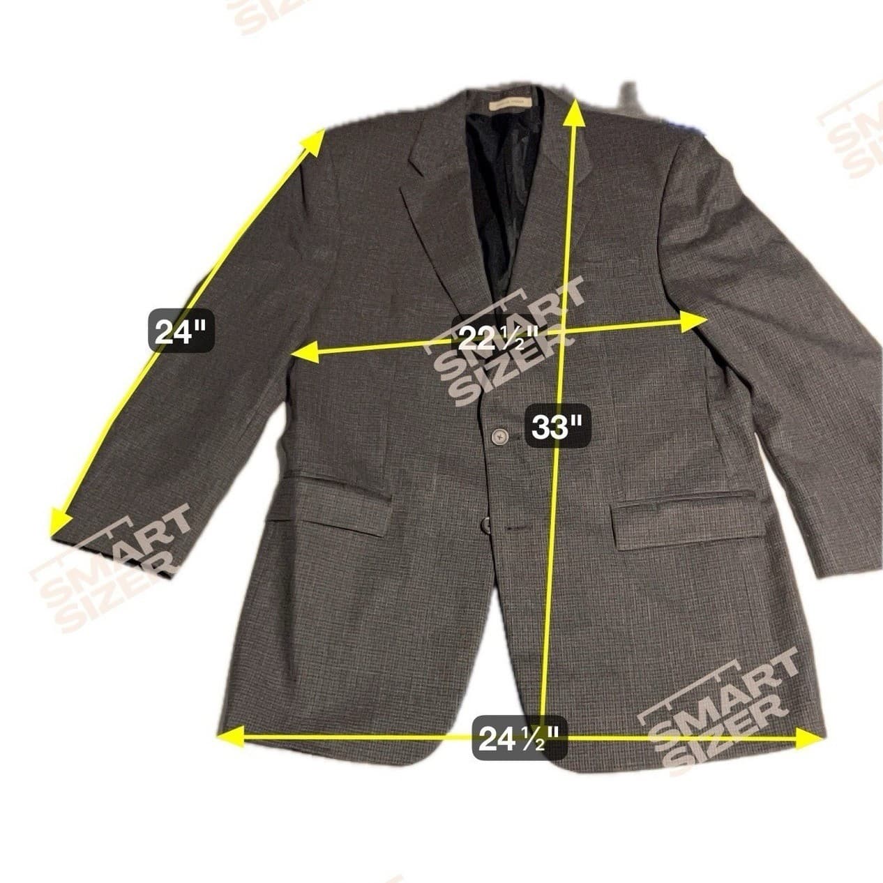 Lauren Ralph Lauren Grey Wool Micro Check Two Button Blazer Men's 41R Sport Coat - Thumbnail 2