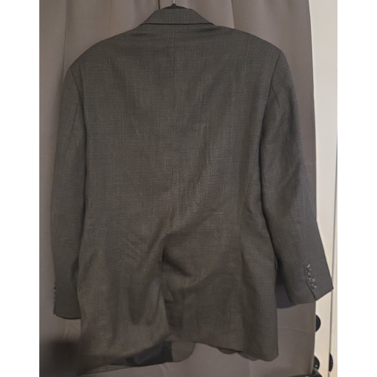 Lauren Ralph Lauren Grey Wool Micro Check Two Button Blazer Men's 41R Sport Coat - Thumbnail 4