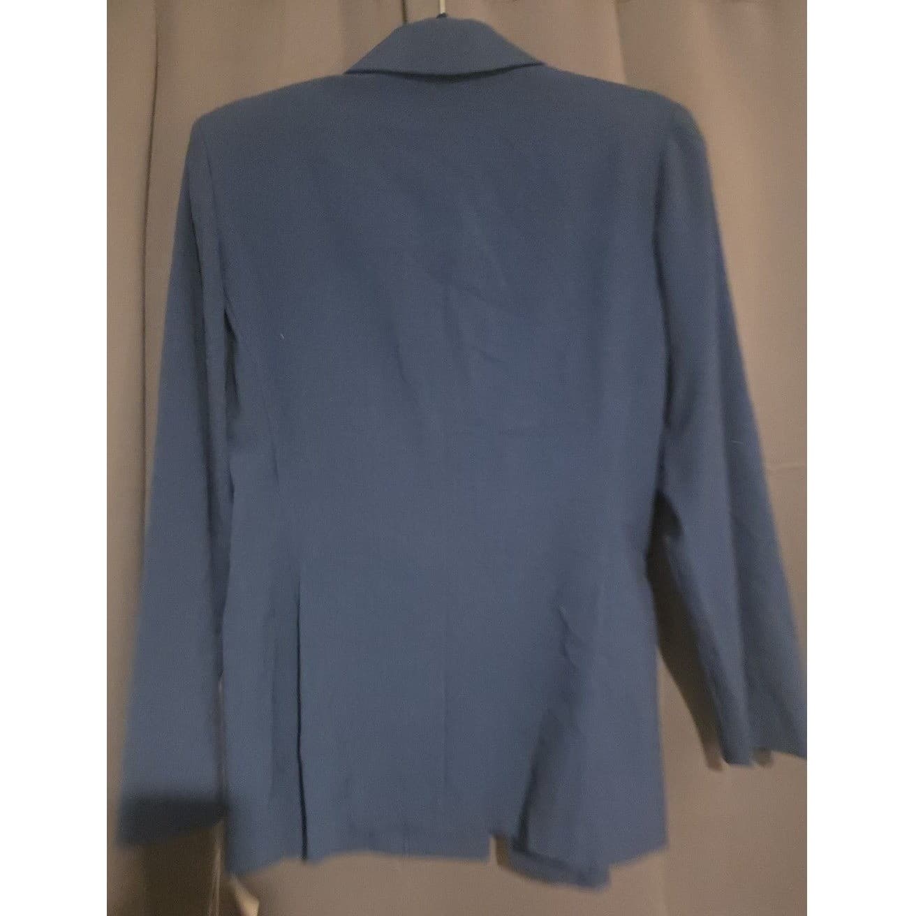 Danny & Nicole Chambray Blue 3 Button Blazer Jacket Psychedelic Lining Women's 8 - Thumbnail 4