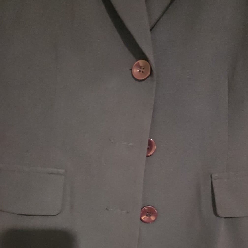 Danny & Nicole Chambray Blue 3 Button Blazer Jacket Psychedelic Lining Women's 8 - Thumbnail 6