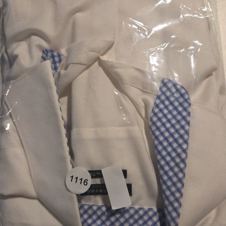 Tailorbyrd Collection White Non Iron Trim Fit Dress Shirt Men's 16 34/35 Gingham - Thumbnail 11