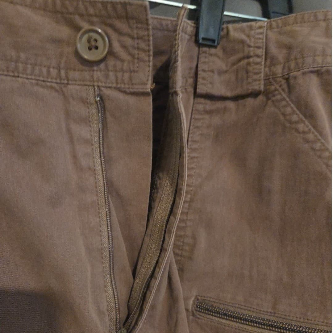 Bay Studio Khakis Brown Utility Cargo Cropped Pants Drawstring Hem, Women's 14 - Thumbnail 6