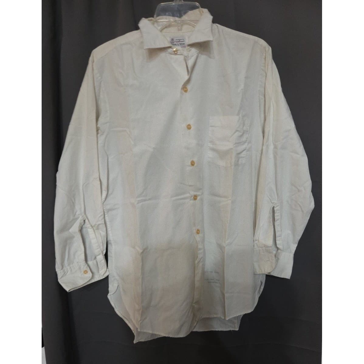 Penneys Towncraft White Pima Cotton Button Down Shirt, Vintage Woman's Size 15.5 - Thumbnail 3