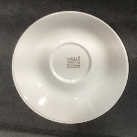 Corelle Corningware White Saucers, Set of 4, Single Green Band, Vtg Dinnerware - Thumbnail 5