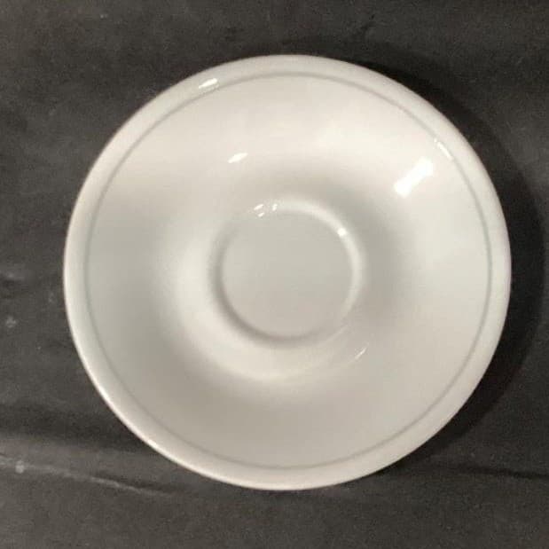Corelle Corningware White Saucers, Set of 4, Single Green Band, Vtg Dinnerware - Thumbnail 3