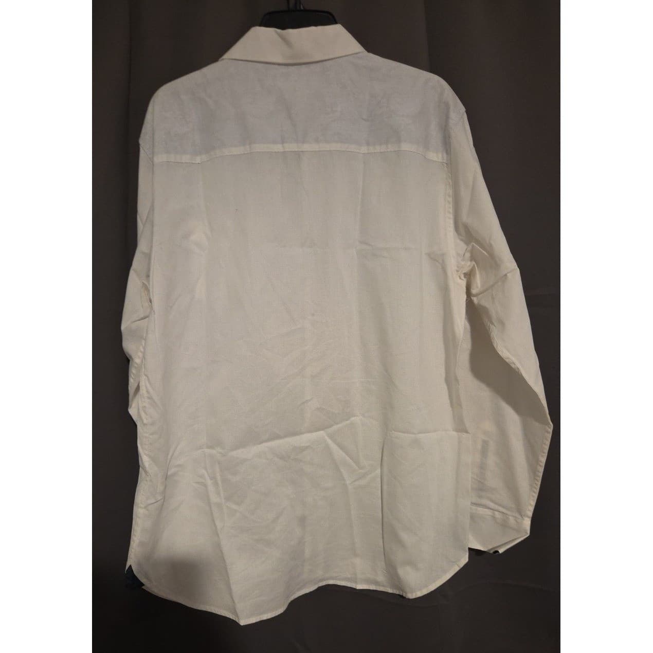 Sable & Stone White Textured Cotton Paisley Trim Button Down Shirt, Men's Large - Thumbnail 4