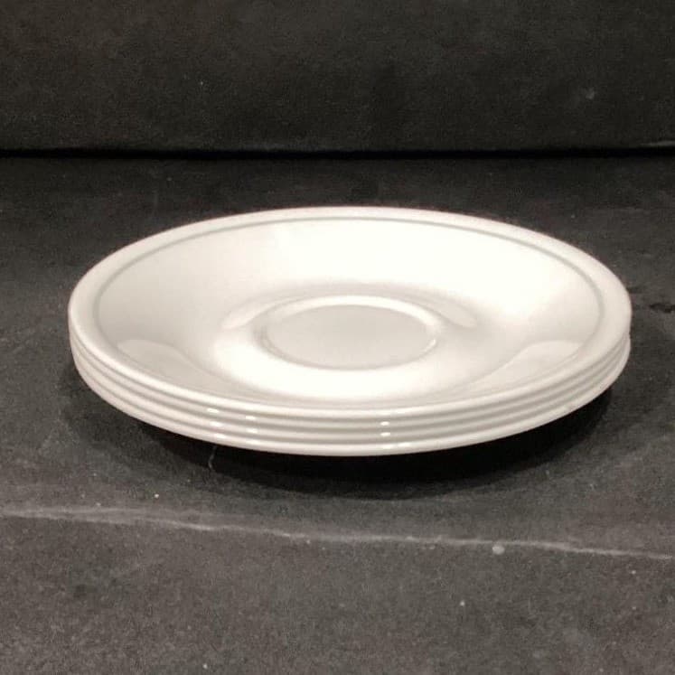 Corelle Corningware White Saucers, Set of 4, Single Green Band, Vtg Dinnerware - Thumbnail 8