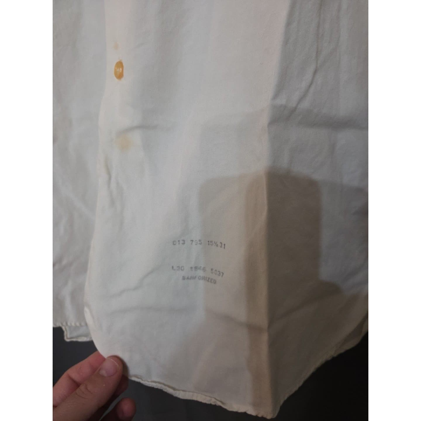 Penneys Towncraft White Pima Cotton Button Down Shirt, Vintage Woman's Size 15.5 - Thumbnail 8