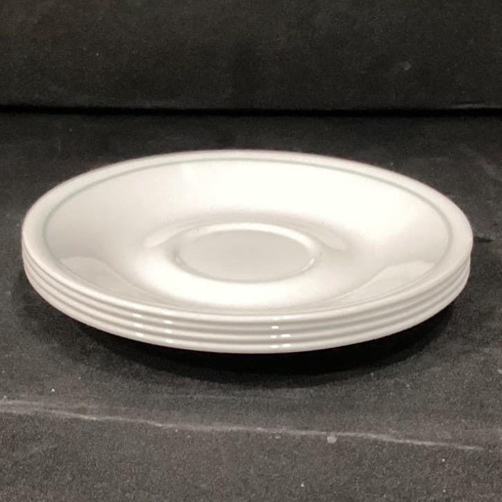 Corelle Corningware White Saucers, Set of 4, Single Green Band, Vtg Dinnerware - Thumbnail 10