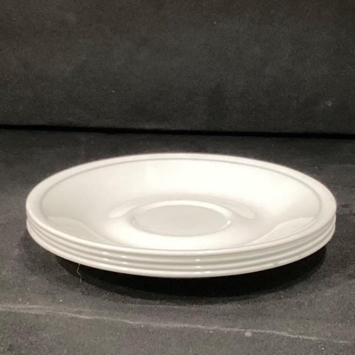Corelle Corningware White Saucers, Set of 4, Single Green Band, Vtg Dinnerware - Thumbnail 7