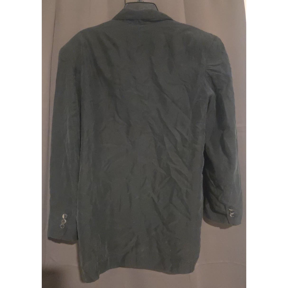 Naked Silk Charcoal Gray Silk Single Button Blazer Jacket, Women's Medium - Thumbnail 4