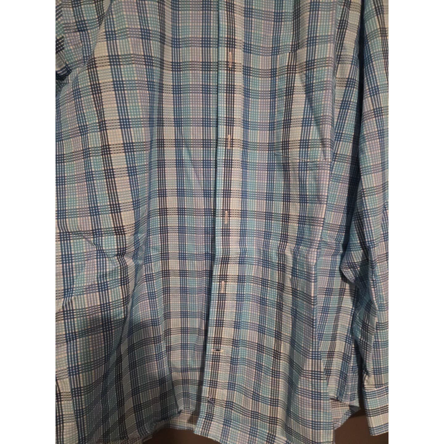 Tailorbyrd Collection Blue White Plaid Long Sleeve Button Down Shirt Men's Large - Thumbnail 6