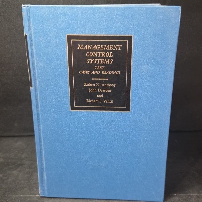 Management Control Systems 1972 Revised Edition Anthony Dearden Vancil Hardcover - Thumbnail 2