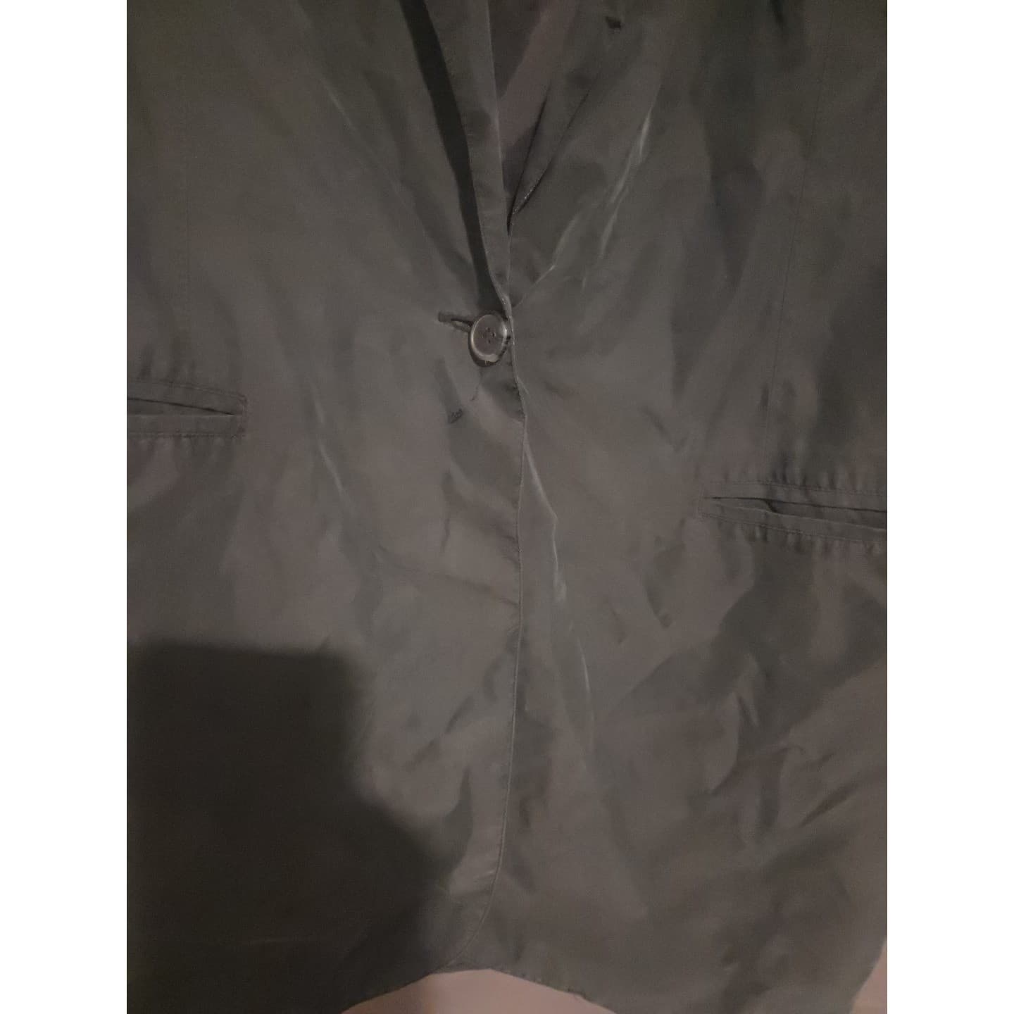 Naked Silk Charcoal Gray Silk Single Button Blazer Jacket, Women's Medium - Thumbnail 6