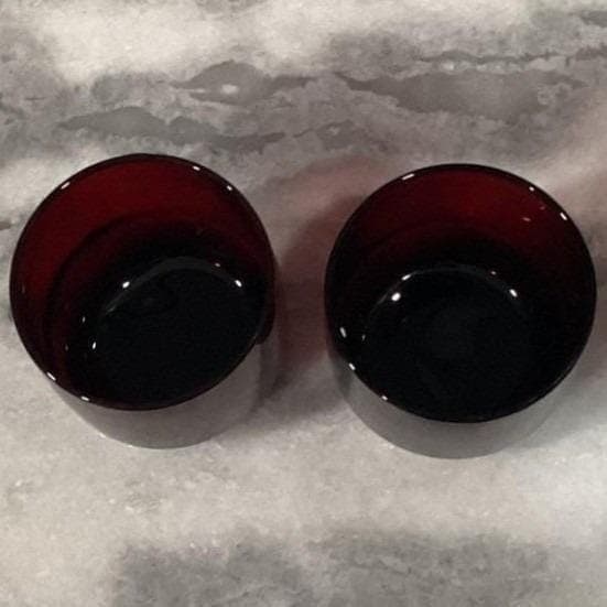 Anchor Hocking Royal Ruby Roly Poly Glasses, Set of 2, Vtg Mid-Century Drinkware - Thumbnail 5