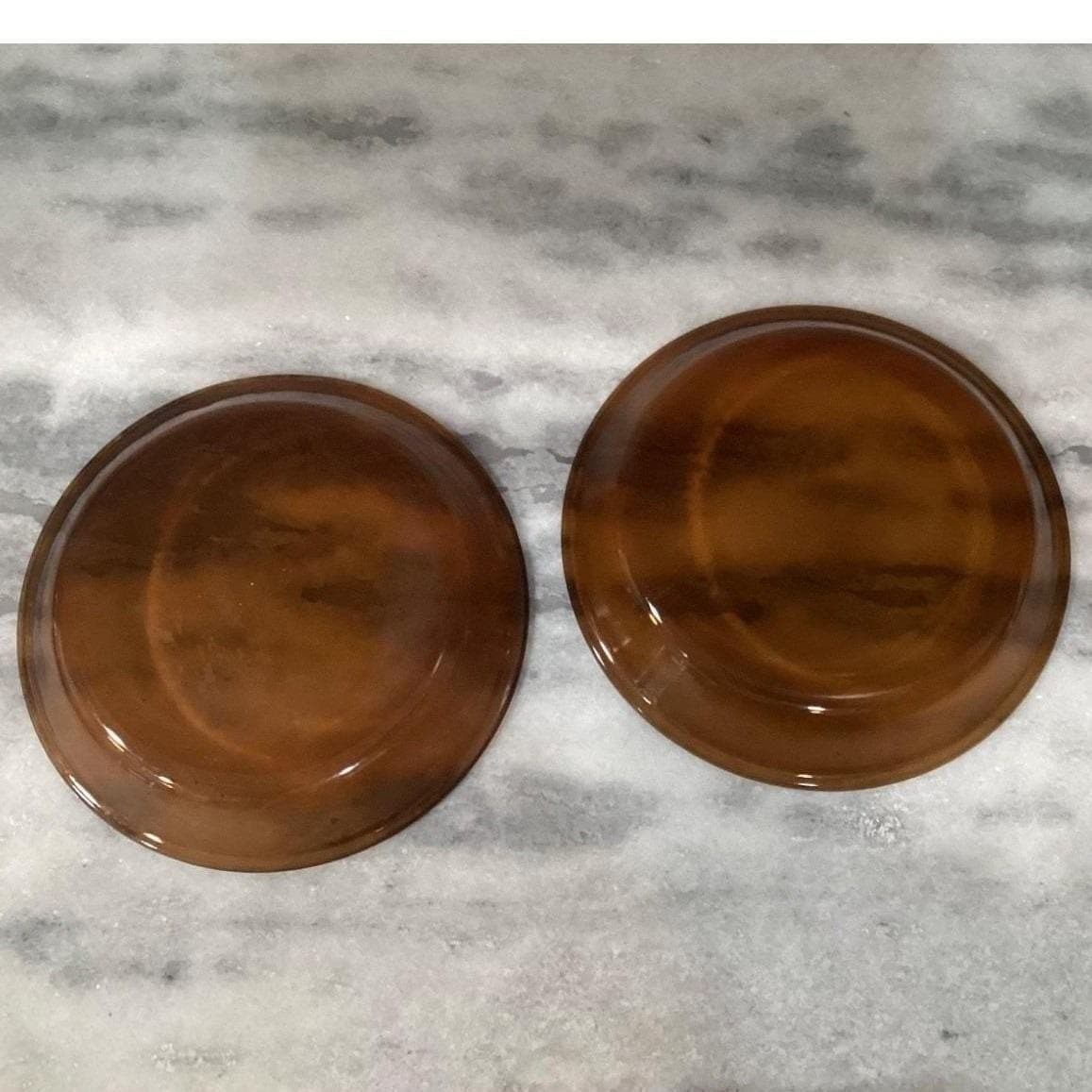 Anchor Hocking Fire-King Amber Pie Plates, Set of 2, Vintage Brown Bakeware - Thumbnail 6