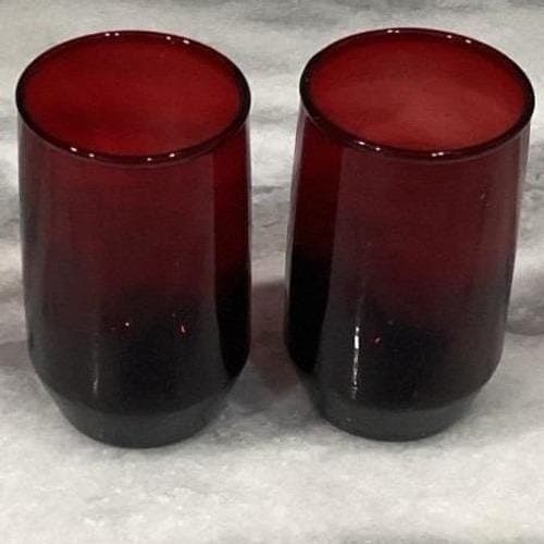 Anchor Hocking Royal Ruby Juice Glasses, Set of 2, Vintage Tumblers, Drinkware - Thumbnail 6