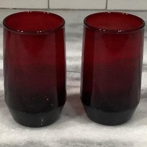 Anchor Hocking Royal Ruby Juice Glasses, Set of 2, Vintage Tumblers, Drinkware - Thumbnail 9
