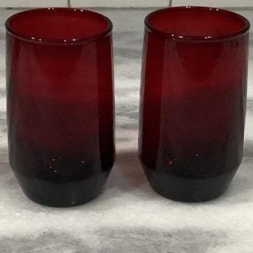 Anchor Hocking Royal Ruby Juice Glasses, Set of 2, Vintage Tumblers, Drinkware - Thumbnail 10