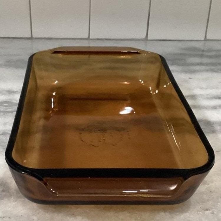 Anchor Hocking Fire-King Amber Brown Casserole #432, 1.5 Qt Rectangle Bakeware - Thumbnail 11