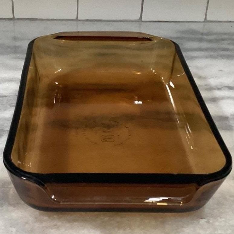 Anchor Hocking Fire-King Amber Brown Casserole #432, 1.5 Qt Rectangle Bakeware - Thumbnail 13