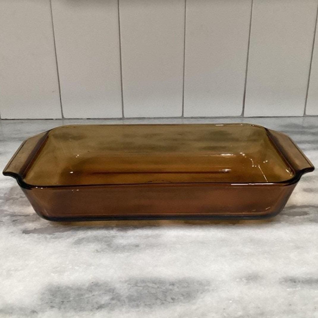 Anchor Hocking Fire-King Amber Brown Casserole #432, 1.5 Qt Rectangle Bakeware - Thumbnail 8
