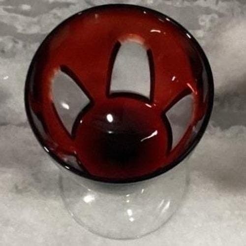 Cristal D'Arques Ruby Cut-to-Clear Gothic Wine Glass, Vintage French Crystal - Thumbnail 5