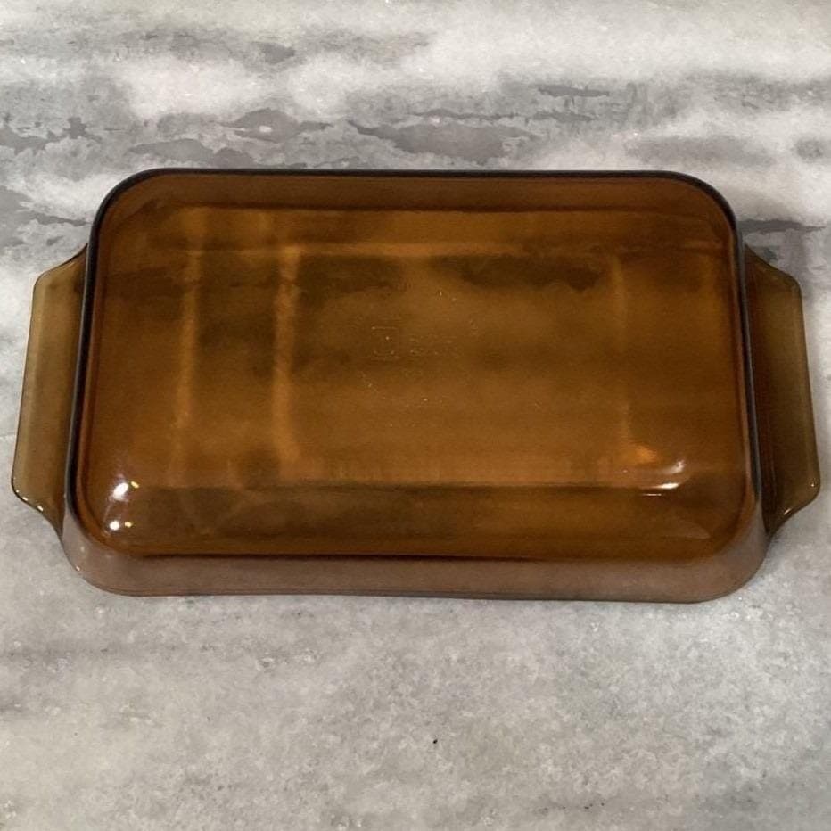 Anchor Hocking Fire-King Amber Brown Casserole #432, 1.5 Qt Rectangle Bakeware - Thumbnail 6