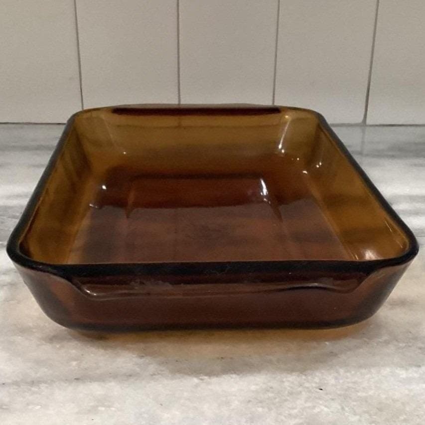 Anchor Hocking Fire-King Golden Amber Casserole #431, Vtg 2 Qt Rectangle Dish - Thumbnail 13
