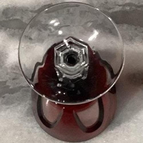 Cristal D'Arques Ruby Cut-to-Clear Gothic Wine Glass, Vintage French Crystal - Thumbnail 4