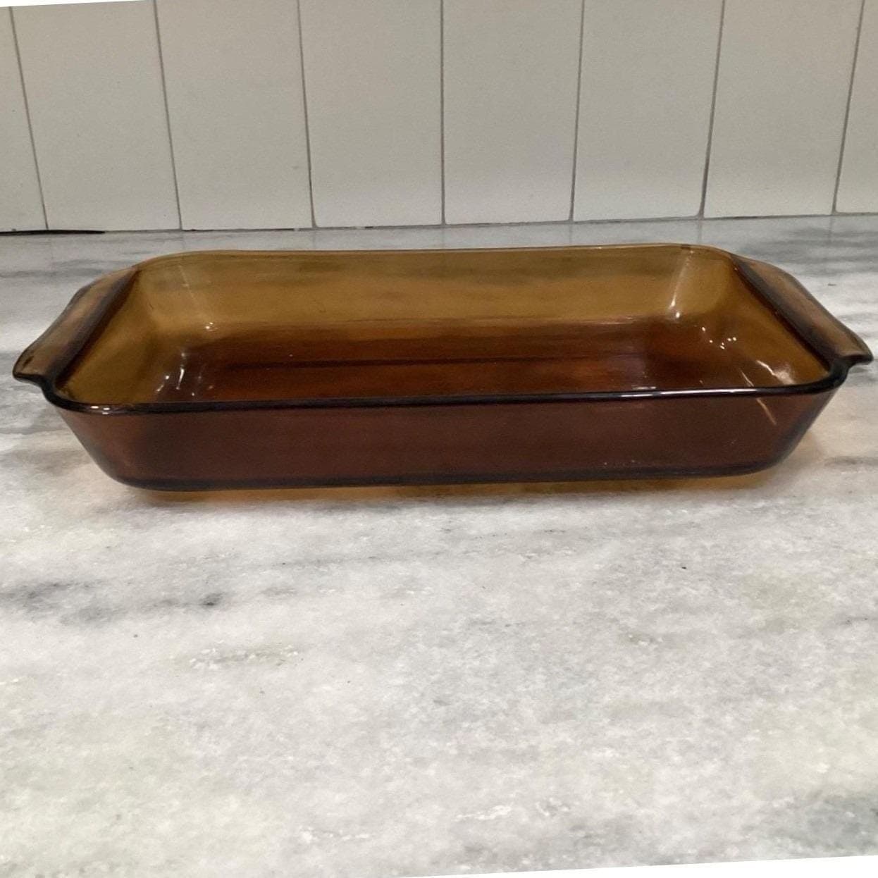 Anchor Hocking Fire-King Golden Amber Casserole #431, Vtg 2 Qt Rectangle Dish - Thumbnail 12