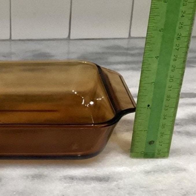 Anchor Hocking Fire-King Amber Brown Casserole #432, 1.5 Qt Rectangle Bakeware - Thumbnail 4