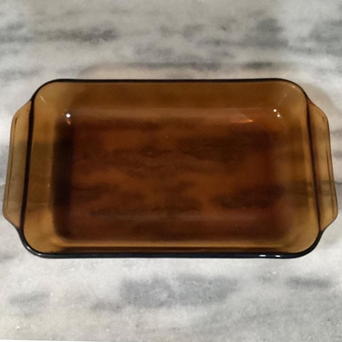 Anchor Hocking Fire-King Golden Amber Casserole #431, Vtg 2 Qt Rectangle Dish - Thumbnail 7
