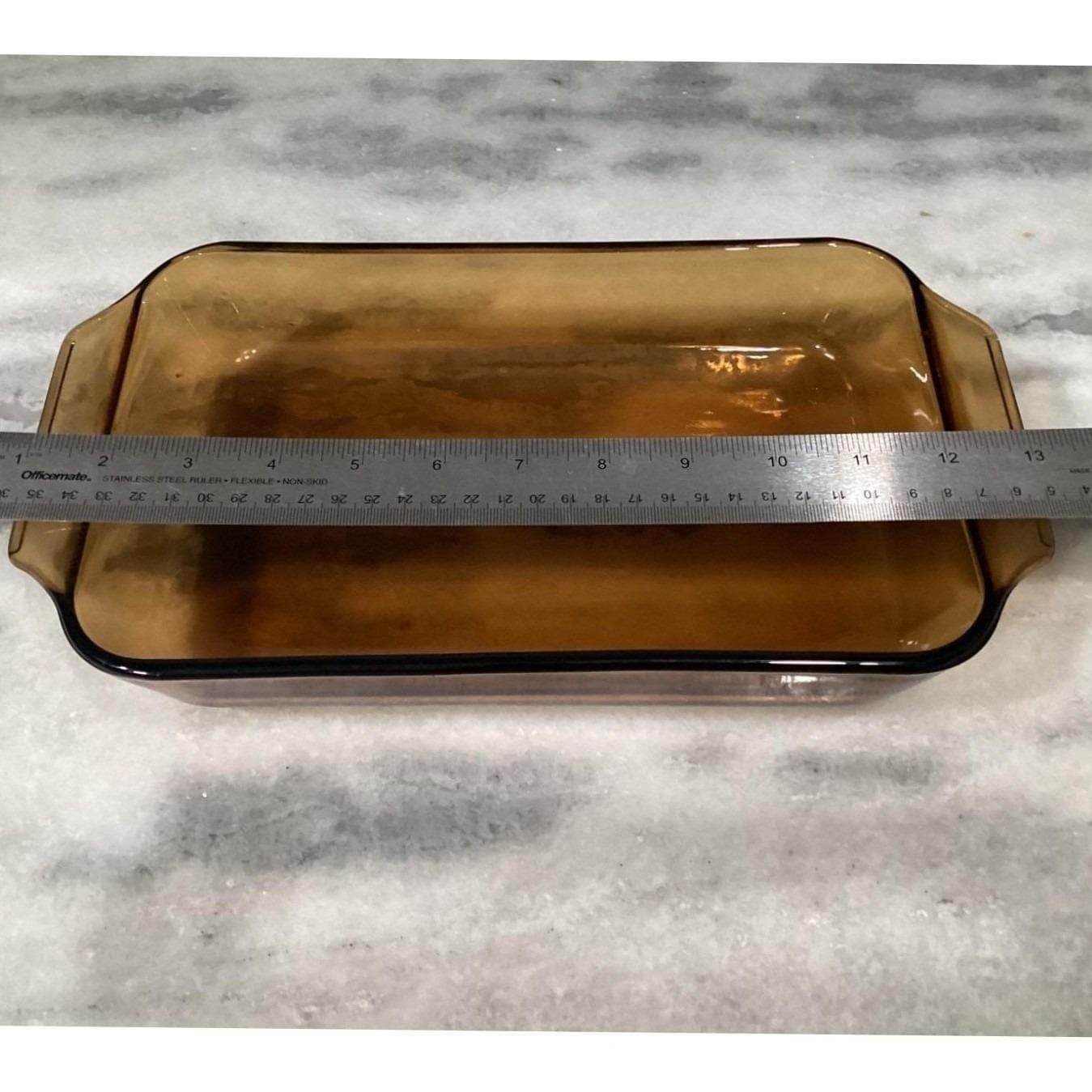 Anchor Hocking Fire-King Amber Brown Casserole #432, 1.5 Qt Rectangle Bakeware - Thumbnail 2